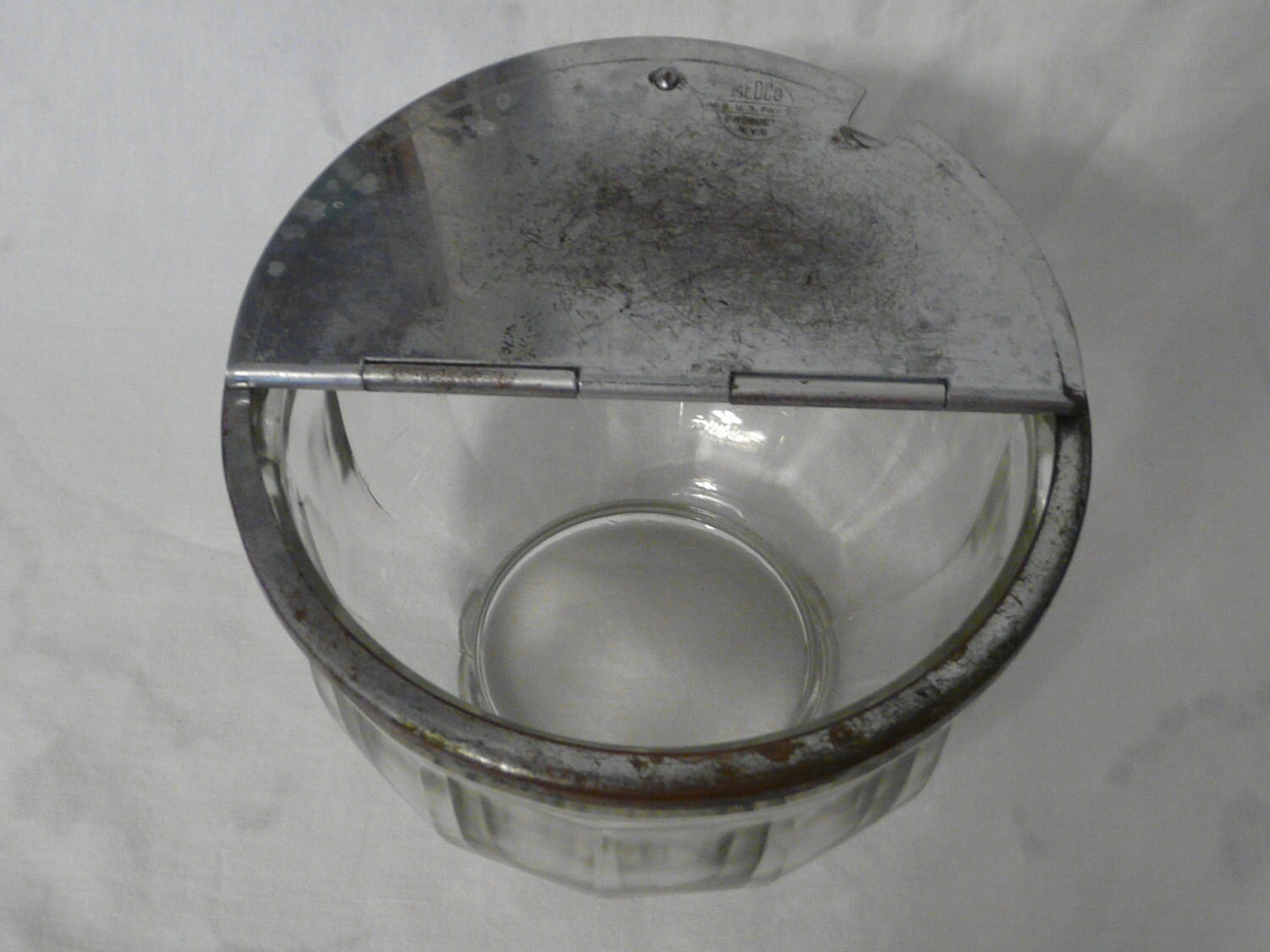 Vintage Glass Sugar Bowl with Hinged Stainless Steel Lid 12oz Etsy