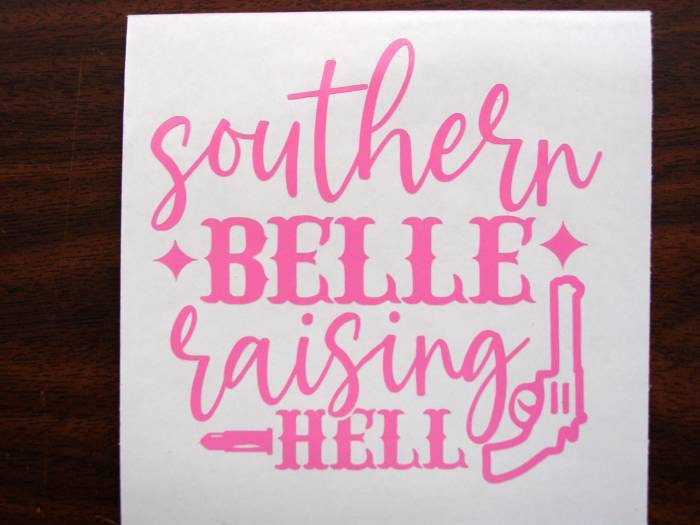Paper & Party Supplies Southern Belle Raising Hell Funny Decal Car ...