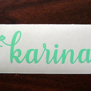 Personalized Heart Name Vinyl Decal - Car Laptop Tumbler Lunch Box Sticker Custom Decal
