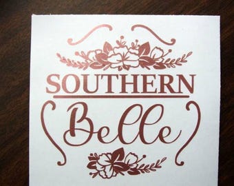 Southern Belle Decal, Southern Belle Sticker, Southern Sticker, Southern Heritage, Southern Car Decal, Southern Tumbler Decal