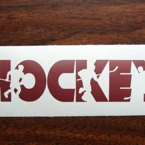Hockey Decal, Hockey Sticker, Hockey Sticker Vinyl Decal, Car Decal, Sports Sticker, Water Bottle Tumbler Decal