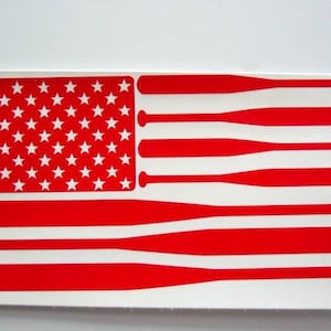 Baseball Bat Vinyl Decal, Baseball Flag Sticker, Sports Decal, Car Decal, Baseball Sticker, Baseball Sticker, Tumbler Sticker