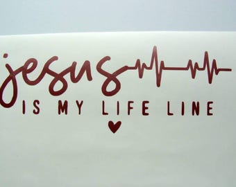 Jesus Is My Lifeline Religious Decal For Car Jesus