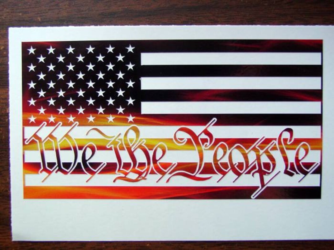 American Flag Eagle 'We The People' Vinyl Decal - 12 Inches, Glossy, Made In USA