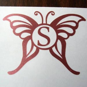 Monogram Butterfly Decal, Monogram Decal, Single Initial Decal, Vinyl Decal, Personalized Decal, Tumbler Decal for Women