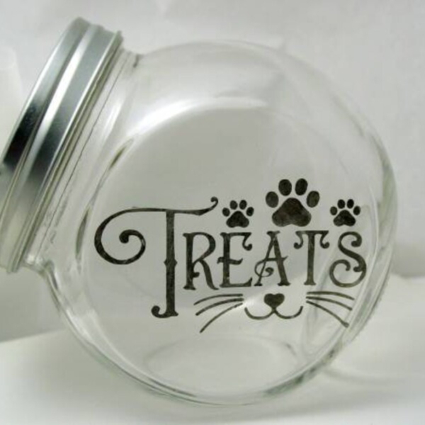 Cat Treat Jar Etsy