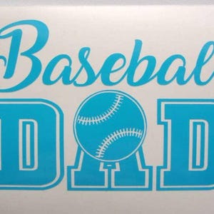 Baseball Dad Vinyl Decal, Dad Baseball Sticker, Baseball Helmet Sticker, Baseball Player Decal, Sports Decal, Car Decal, Tumbler Decal