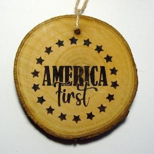 America First Tree Ornament, Iconic Phrase By President Trump, Christmas Tree Patriotic Trump Ornament
