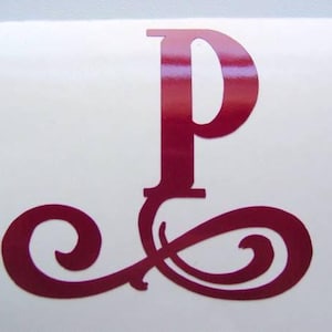 Single Initial Decal - Vinyl Personalized Name Car Laptop Computer Tumbler Decal for Women - Multiple Color and Sizes Available