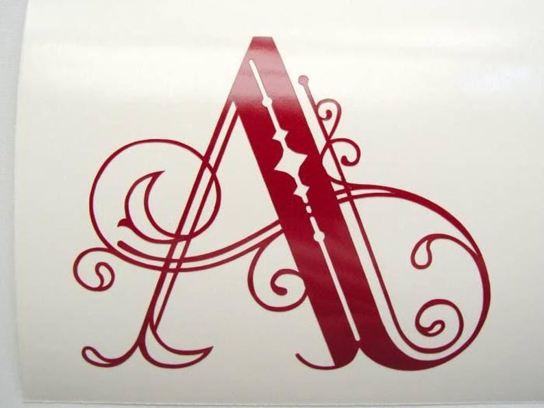 Initial Sticker Chic Custom Initial Vinyl Decal, Single Letter Sticker, Car, Tumbler ...