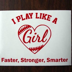 Baseball Vinyl Decal, I Play Like A Girl Sticker, Sports Decal, Car Decal, Baseball Sticker, Baseball Sticker, Tumbler Sticker