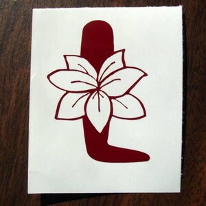 Initial Flower Sticker - Personalized Vinyl Decal for Car Laptop and Tumbler - Female Floral Decal - Custom Initial Decal