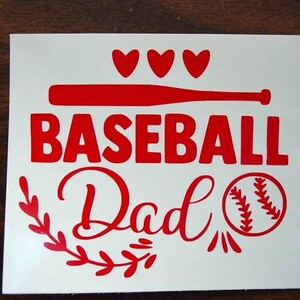 Baseball Dad, Vinyl Decal, Sports Decal, Car Decal, Baseball Sticker, Tumbler Decal, Baseball Sticker, Tumbler Sticker, Football Gift