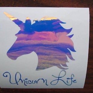 Holographic Unicorn Vinyl Decal, Unicorn Decal, Unicorn Life Decal, Unicorn Sticker, Car Decal, Laptop Decal, Tumbler Water, Bottle Sticker