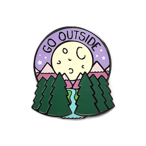 Go Outside Enamel Pin - Nature Pin for Backpack | Pin for Bag | Hiking Gift | Lapel Pin |Enamel Pin for Fitted Hats | Nature Gift | Outdoors