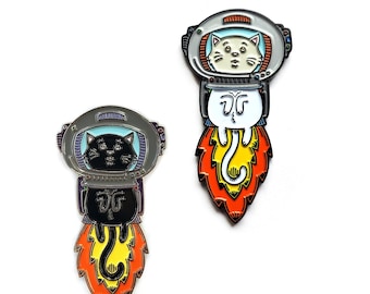 Pin de esmalte de gato astronauta de 5 cm