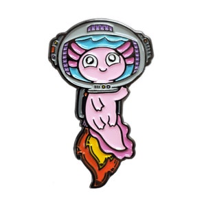 Astronaut Axolotl Enamel Pin - Lapel Pin for Fitted Hats, Pin for Jacket