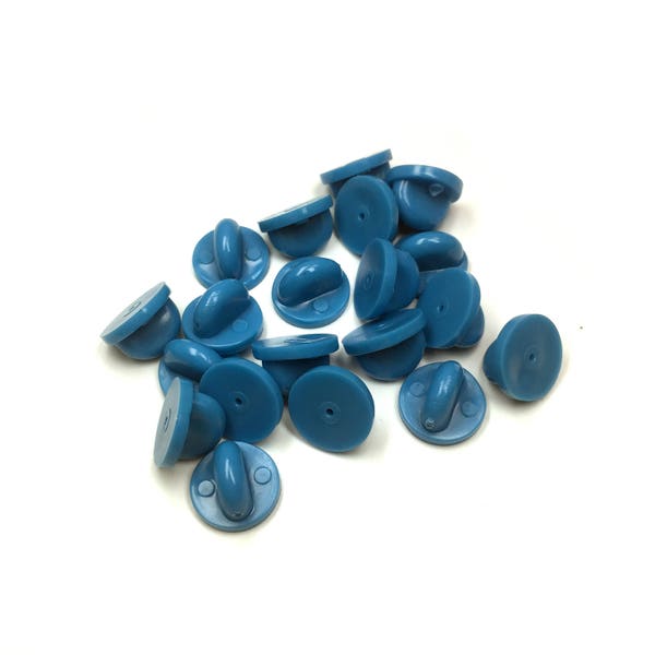 Blue Rubber Pin Backs - 20 Pack