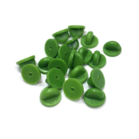 Dark Green Rubber Pin Backs for Enamel Pins 20 Pack 