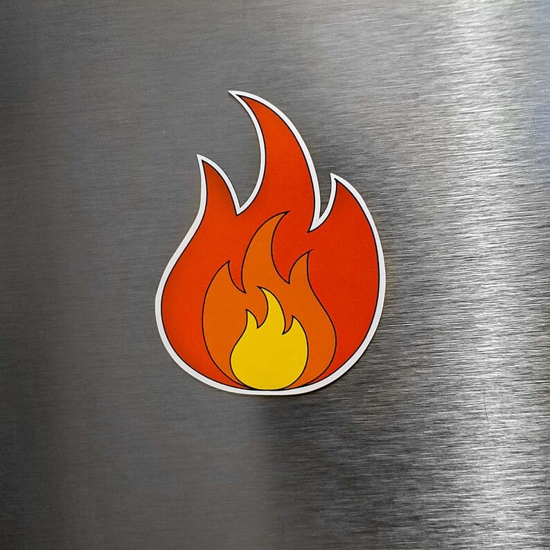 Fire Flame Weatherproof Car Vinyl Fridge Etsy