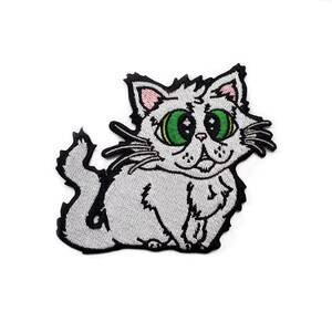Floof Fluffy Fat Cat Patch for Jacket, for Hat, for Bag, for Jeans, Iron on Patch, Embroidered Patch, Applique, Cute Patch, Cool Patch