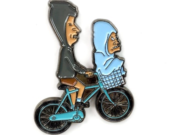 Beavis and Butthead T.P. Phone Home Enamel Pin – 1.5" – Black Nickel