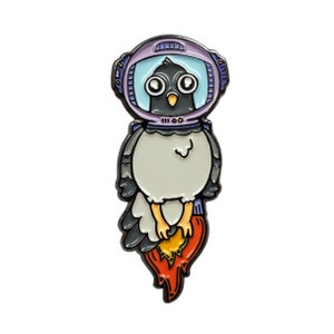 Astronaut Pigeon Enamel Pin - Lapel Pin for Fitted Hats, Pin for Jacket
