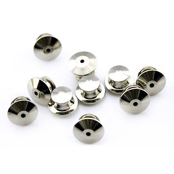 Locking Pin Backs No Tools Needed Silver Pin Lock Backings for