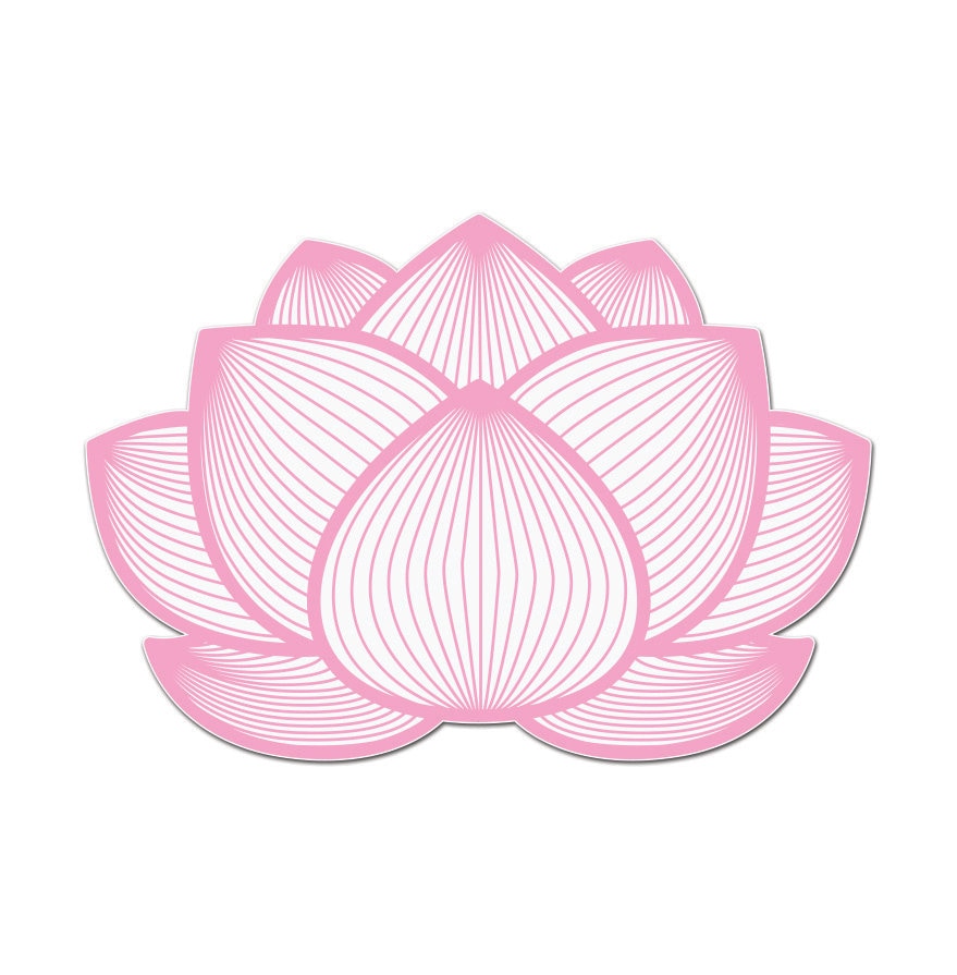 Lotus Flower Silhouette Vinyl Decal Car Self Love Water Bottle Boho