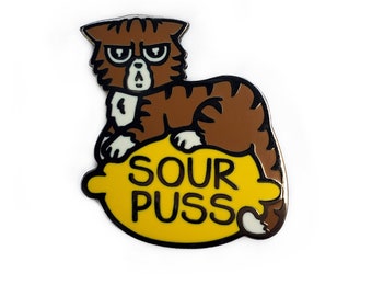 Sourpuss Cat Needle Minder - Magnetic Needle Holder | Funny Needle Keeper | Cute Needle Nanny | Cover Minder