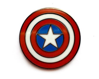 BUY 2 & GET 1 FREE Marvel 1'' Captain America Shield 25mm Pin Button Badge 