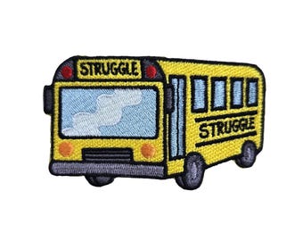 Struggle Bus Embroidered Patch – 3x2" – Hook & Loop or Iron-On Backing
