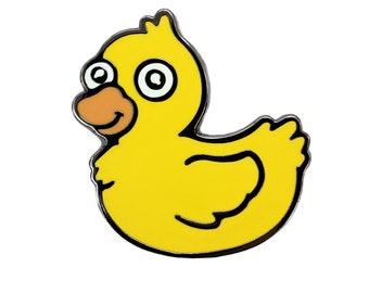 Yellow Duck Hard Enamel Pin – 1" – Black Nickel