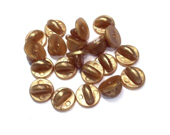 Gold Rubber Pin Backs for Enamel Pins - 20 Pack