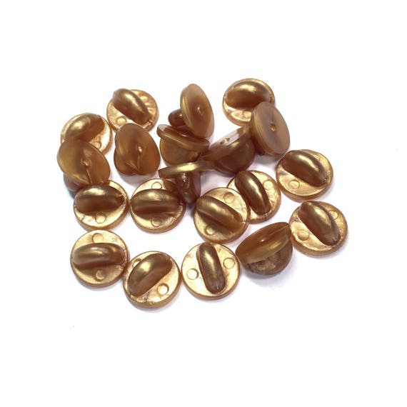 Gold Rubber Pin Backs for Enamel Pins 20 Pack 