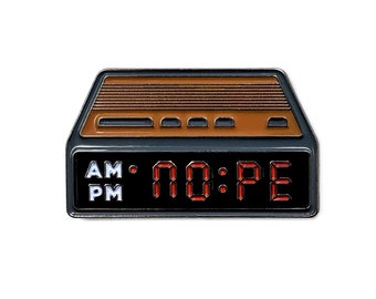 NOPE Alarm Clock Enamel Pin for Backpack, Pin for Bag, for Purse, Pin for Jacket, Lapel Pin, Enamel Pin for Fitted Hats, Enamel Pin for Kids