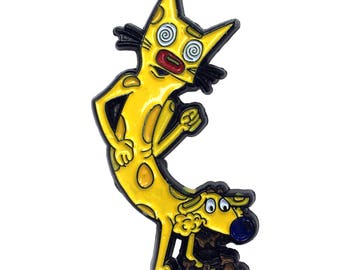 Catdog Enamel Pin for Fitted Hats, Pin for Bag, Pin for Backpack, Lapel Pin, Pin For A Purse, Enamel Pin for Kids, Enamel Pin for Hats