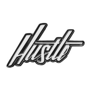 Hustle Enamel Pin – 1.5" – Black Nickel or Gold Metal