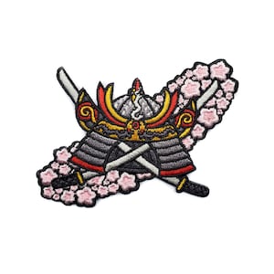 Samurai Embroidered Patch – 4″ – Hook & Loop or Iron-On Backing
