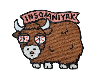 Insomniyak Embroidered Patch – 3x2.5″ – Hook & Loop or Iron-On Backing