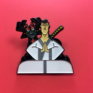 Samurai Jack Enamel Pin 90s Ninja Cartoon Heady Festival Hat and Lapel, Enamel Pin for Fitted Hats, Pin for Bag ,Fitted Pins, Pin for Kids image 2