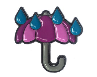 Rainy Umbrella Enamel Pin – 1"
