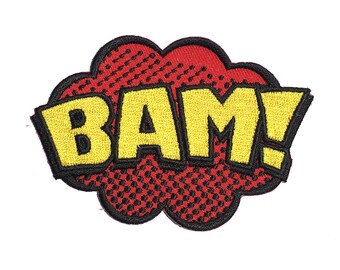 Neon BAM Comic Book Words Iron on Embroidery Patch Mtcoffinz - Etsy