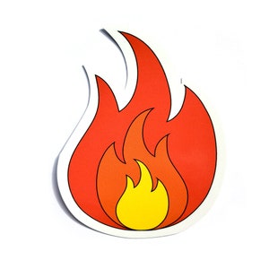Fire Emoji Vinyl Sticker for Hydroflask, Waterproof Sticker, Weatherproof Sticker for Laptop, Car Decal, Bumper Stickers, Water Bottle