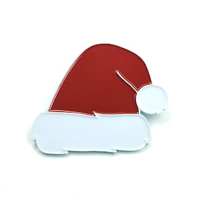Santa Claus Hat Enamel Pin for Fitted Hats, Pin for Bag, Pin for Backpack, Lapel Pin, Pin For A Purse, Enamel Pin for Kids, Christmas Pins