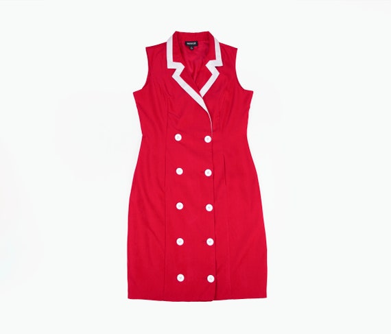 red button up dress