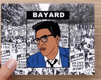 Bayard Rustin - Blank Greeting Card 5.5" X 4"