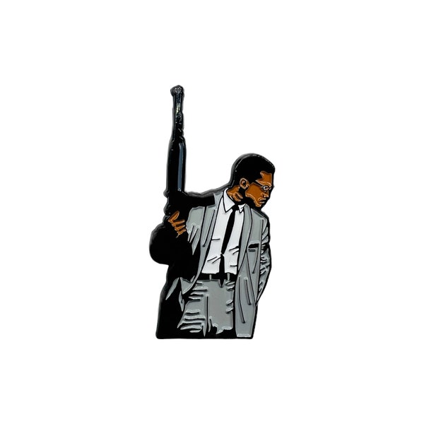 Pin de esmalte suave de Malcolm X / Icono de los derechos civiles / Pin de solapa de la historia afroamericana / Estilo museo
