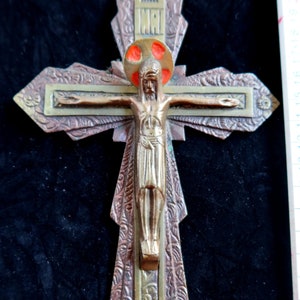 Corpus Christy on Bronze crucifix, special and rare and from around 1900