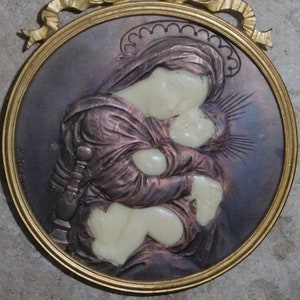 Icône, Image pieuse Blessed Virgin Mary and Child Jesus in a Louis XVI frame